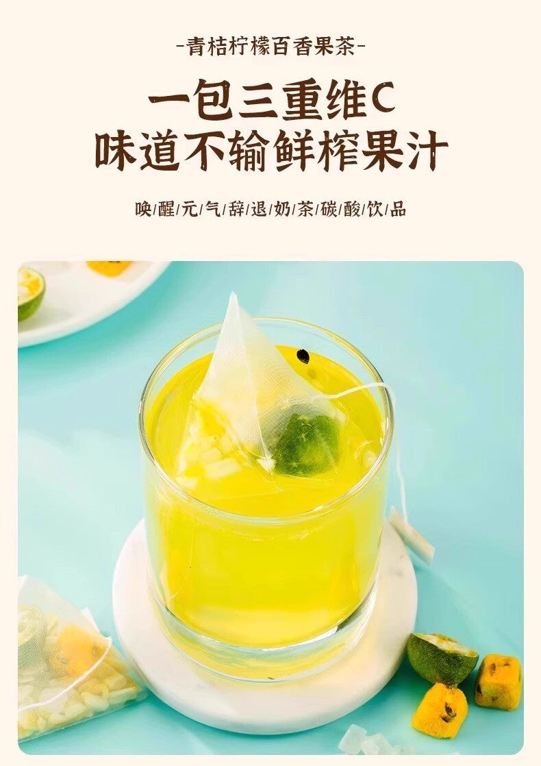Tea Bags for Instant Beverage Green Orange & Passion Fruit Tea with Fruit