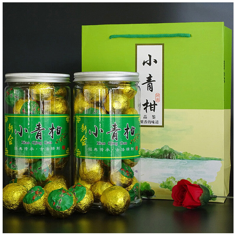 Xinhui Raw Sun-dried Xiaoqingkang Palace Puerh Ripe Tea Tinned Lemon Red Tea500g Main image