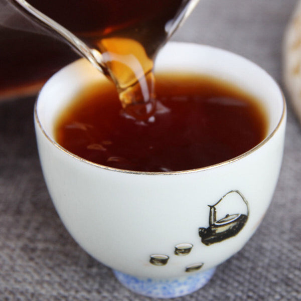 Cooked Puerh Tea Cake Full Fermented Banzhang Golden Bud Ripe Puer Tea  Shu 357g