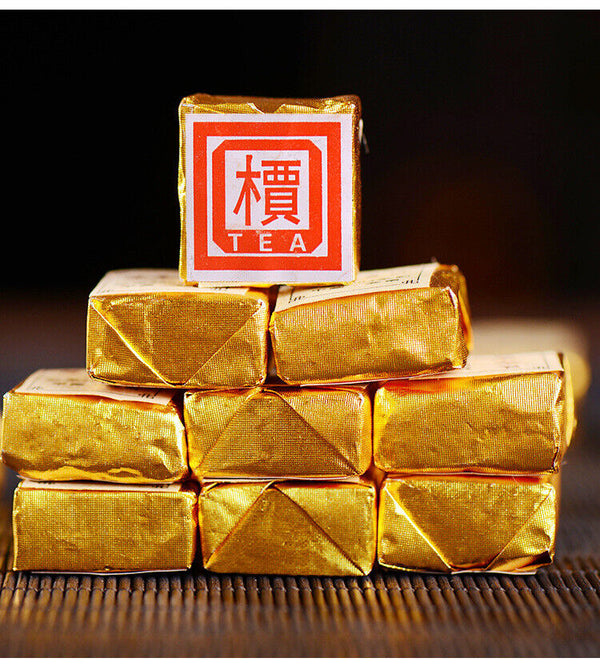 500g Menghai Pu'er Ripe Tea Small Square Brick Tea Leaves Pu'er Tea Tuo Tea