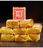 500g Menghai Pu'er Ripe Tea Small Square Brick Tea Leaves Pu'er Tea Tuo Tea
