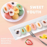 Japanese Daifuku Mochi Rice Cakes with Strawberry and Mango Sweet Dessert Snack
