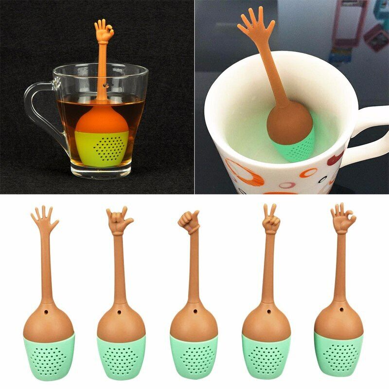 Funny Hand Gestures Silicone LooseLeaf Spice Tea Infuser Tea Strainer Diffuser Main image