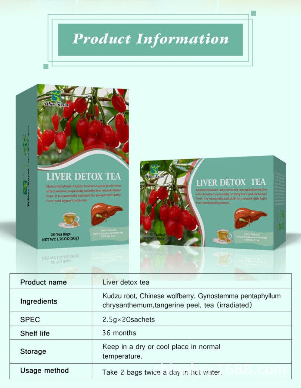 Liver Gantai Health Tea Flower and Fruit Herbal Detox Cleanse Tea