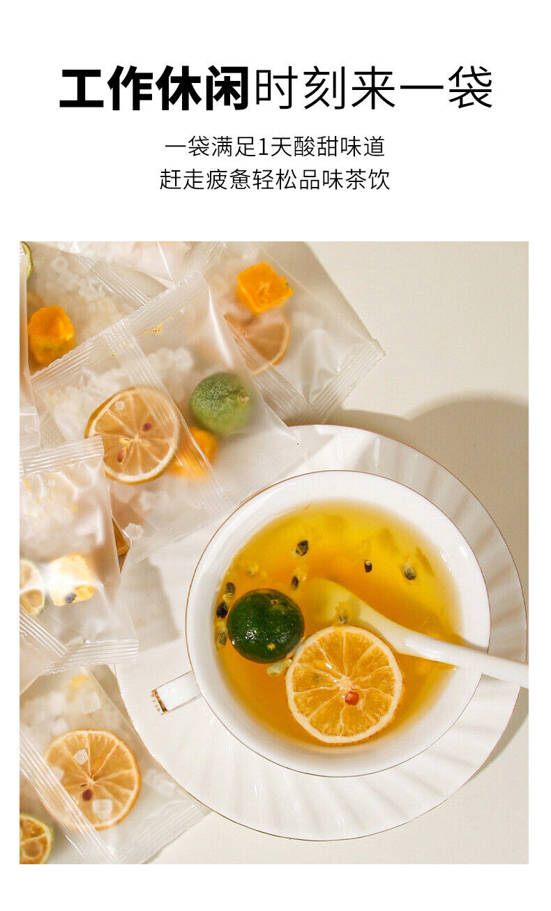 Green Tangerine Lemon Passion Fruit Tea Summer Cold Brew Fruit Tea