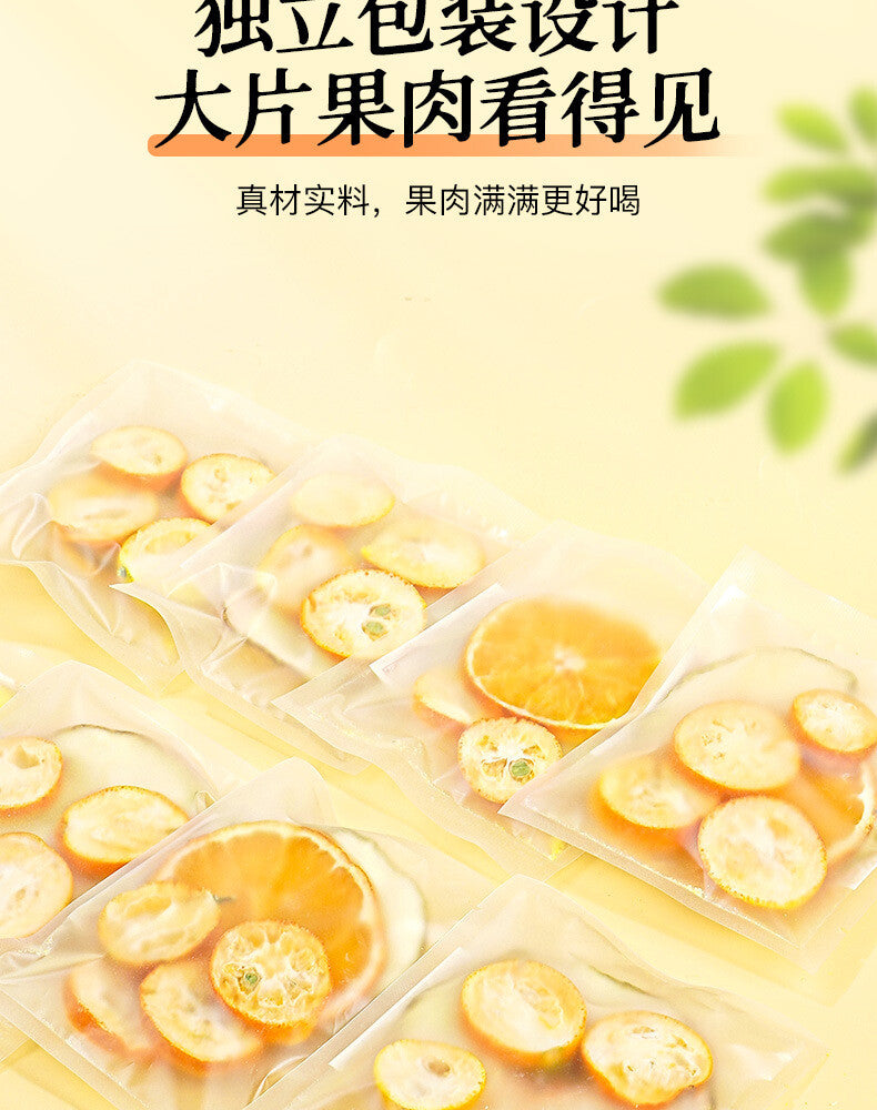 Fruit Tea Blend with Freeze-Dried Fruits Kumquat Snow Pear Hot Orange Tea