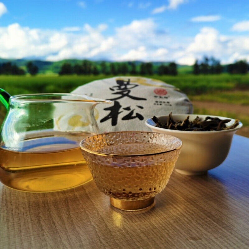 357g Zhonghong India Mansong Pu'er Tea Cake Organic Green Tea Healthy Drink