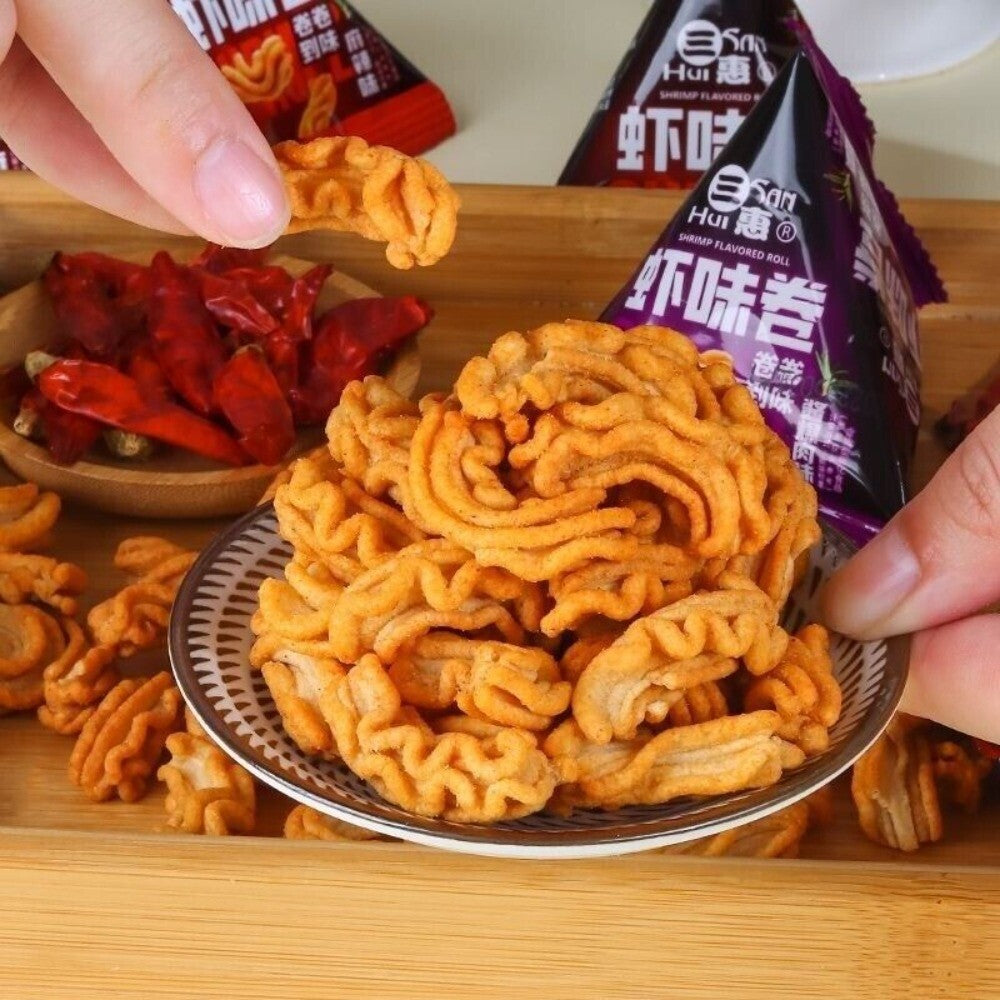 Crispy Shrimp Flavor Rolls Nostalgic Snack Mini Pack Seafood Crunchy Bites Secondary image