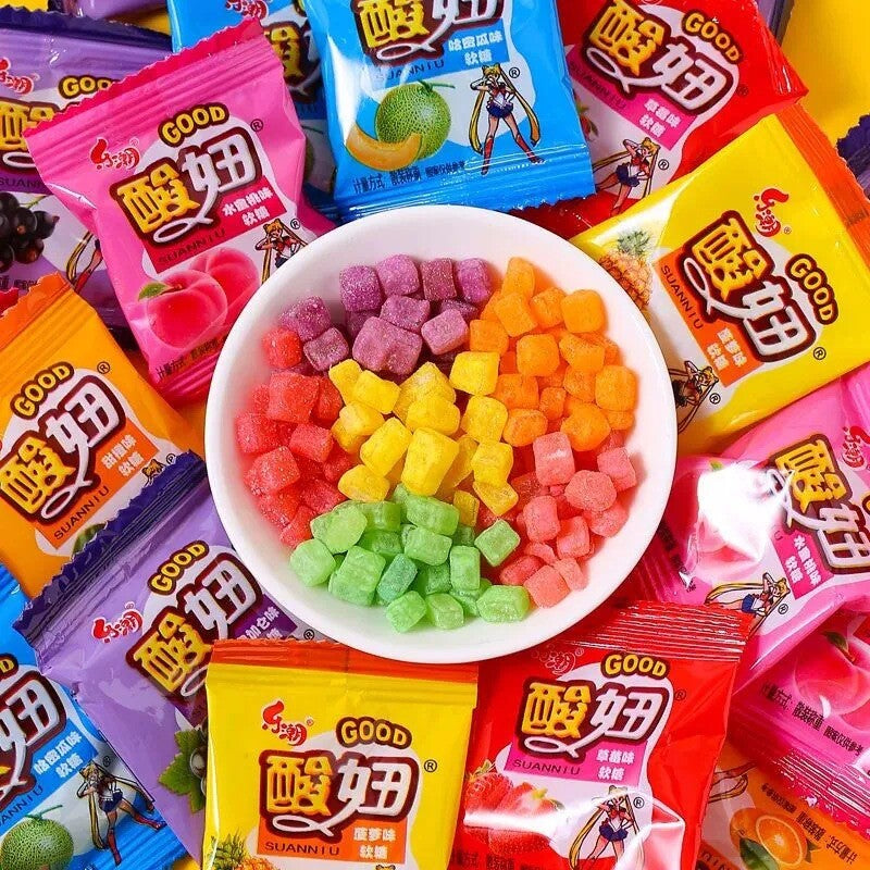 Various flavors to choose from sour gummies, a must-have snack for leisure time