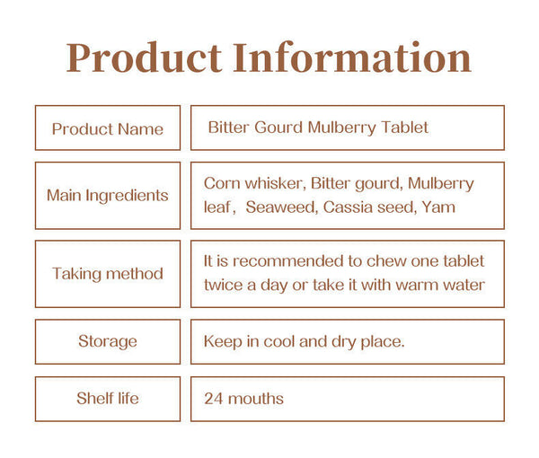 Bitter Gourd Mulberry Tablet Diabetic Glucose Support Supplement Blood Sugar