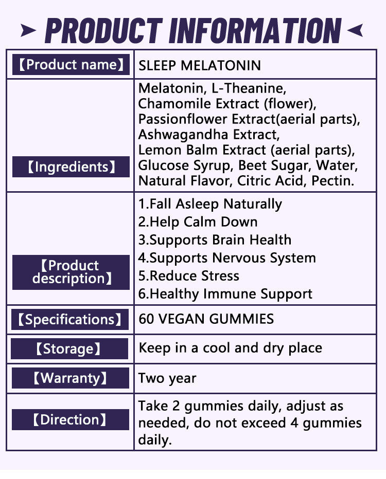 Natural Sleeping Gummies 60 Capsules/bottle