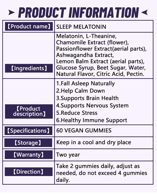 Natural Sleeping Gummies 60 Capsules/bottle