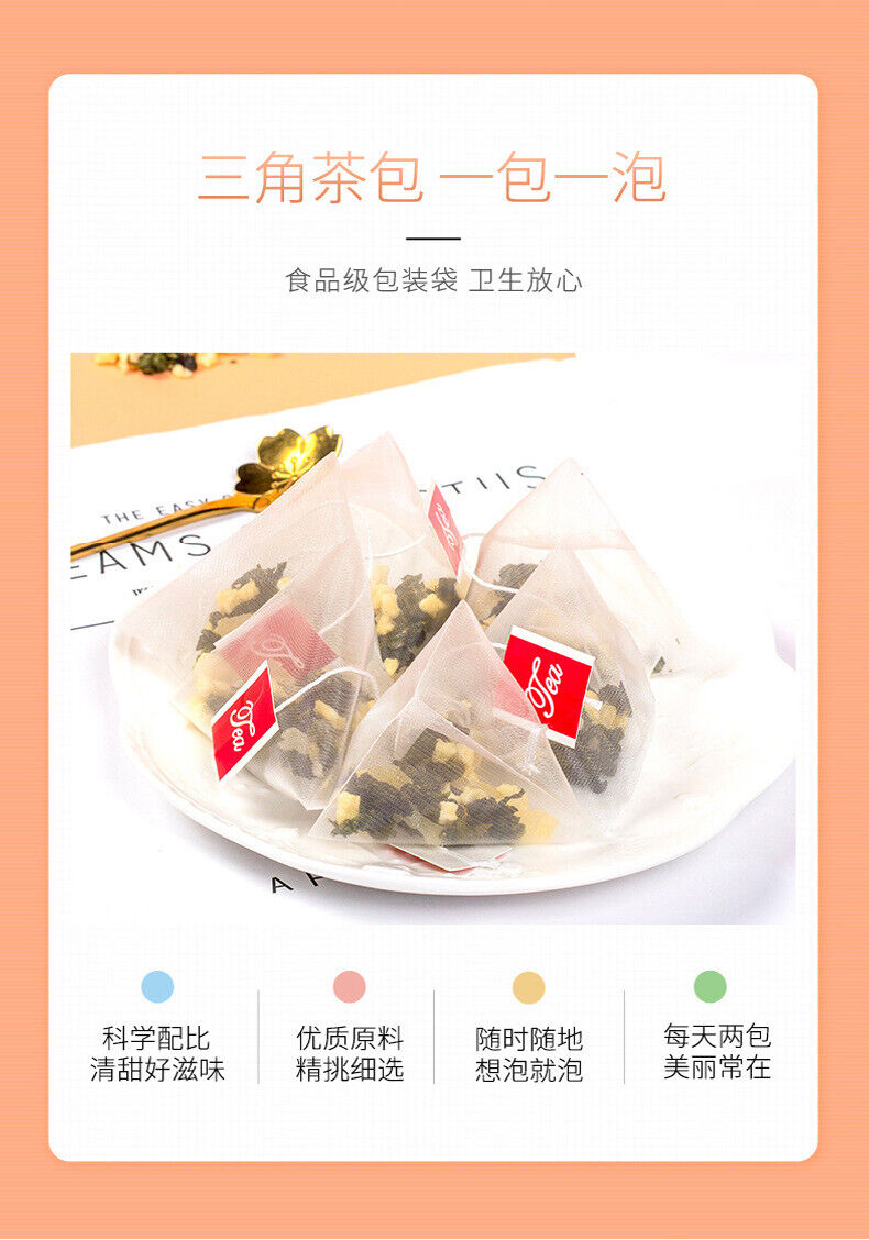 Peach Oolong Tea Fruit Blend Triangle Bags Cold Brew Herbal Drink Hot