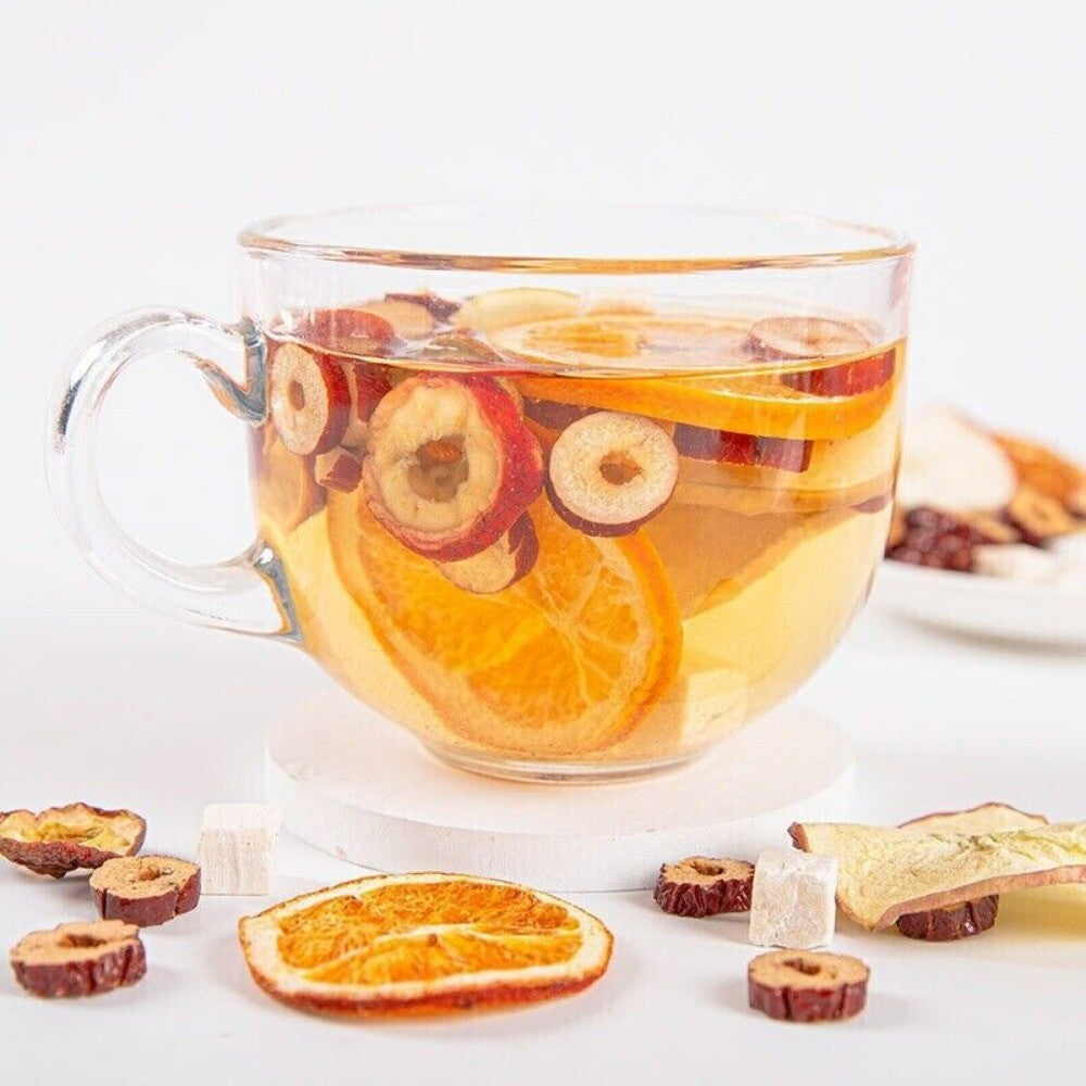 Apple Hawthorn Poria Fruit Tea Blend Dried Slices with Orange Natural Herbal
