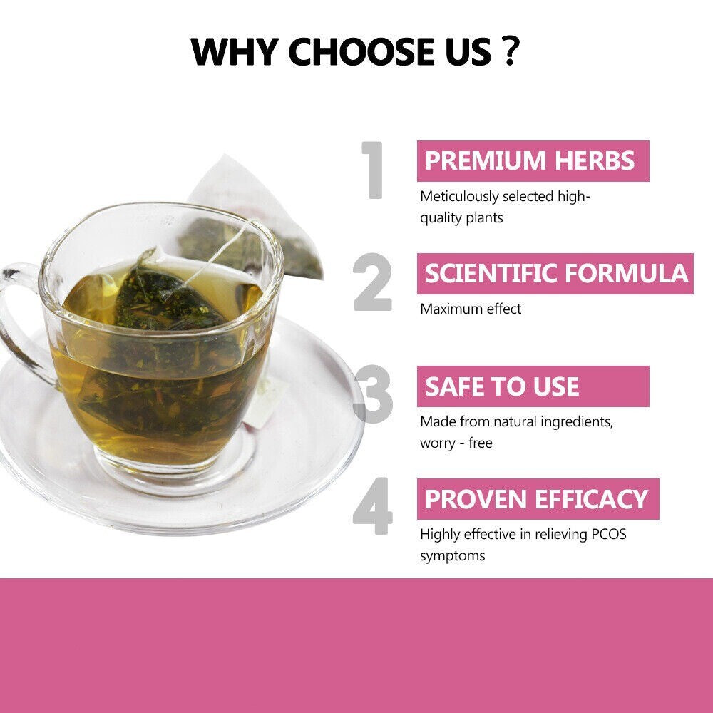 PCOS Support Tea Herbal Blend for Womens Hormonal Balance Menstrual Wellness