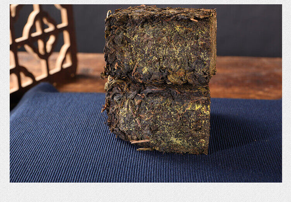 208g Hunan Anhua black tea authentic golden flower hand-built por brick tea