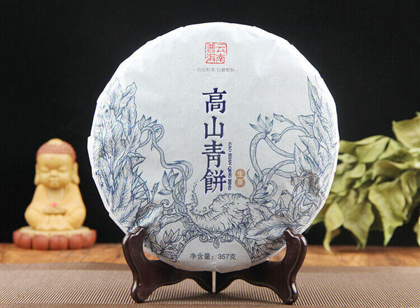 Yunnan Menghai Pu'er Raw Tea Cake Black Tea 357g 易武高山青饼