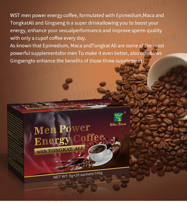 Männer Power Energy Kaffee Aktive Black Coffee Maka Ginseng Kaffee 5g*20bags