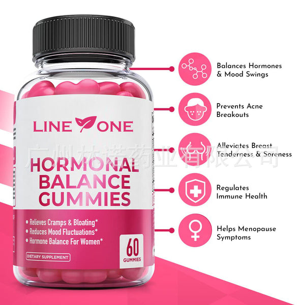 2 bottles Hormonal Balance PMS Relief 60 Gummies-Strawberry flavor