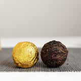 Yunnan Pu'er Tea Menghai Golden Buds Ripe Tea Dragon Pearl 18pcs (Golden Tin)