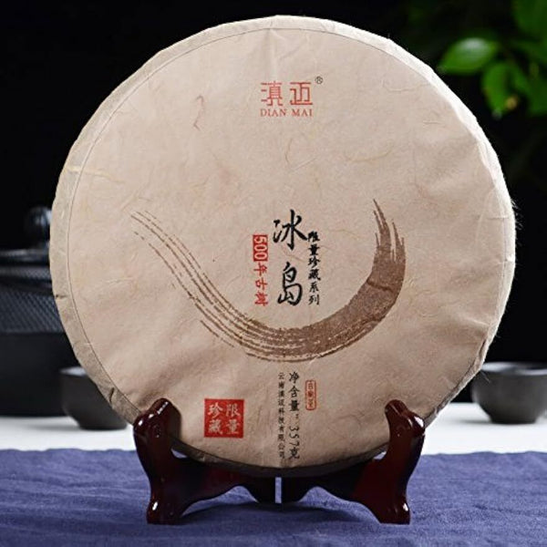 yr 357g Bin Dao Raw Puerh Tea Cake, Natural and Aged Sheng Pu Erh Tea