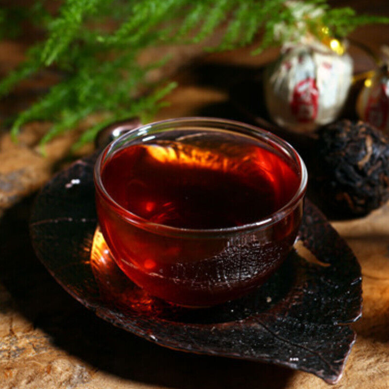 Big Leaf Pu'er Ripe Tea Premium Fermented Pressed Black Tea 500g Pu-Erh Tuocha