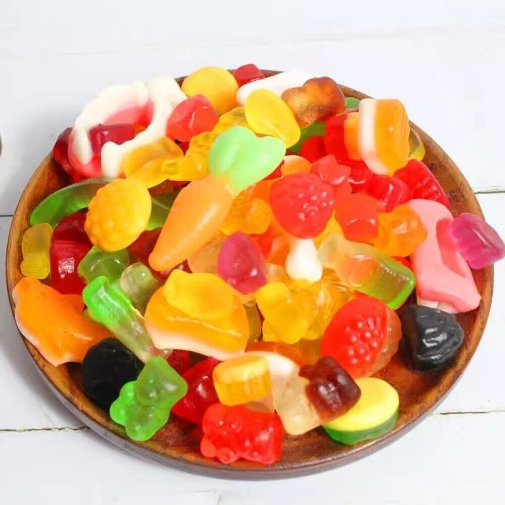 German-Style Children's Gummi Candies, Hamburger & Cola Bottle Shapes, Bulk Pack