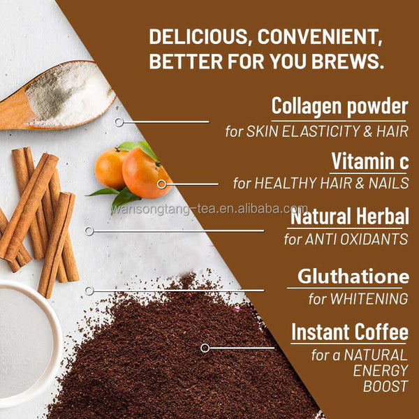 Effective Skin Whitening Coffee Powder Beauty Supplement Instant Collagen Drink