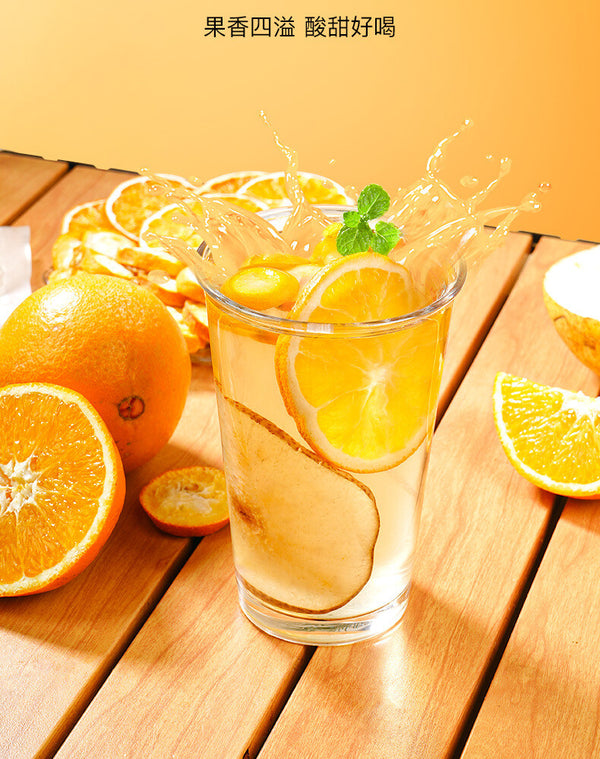 Fruit Tea Blend with Freeze-Dried Fruits Kumquat Snow Pear Hot Orange Tea