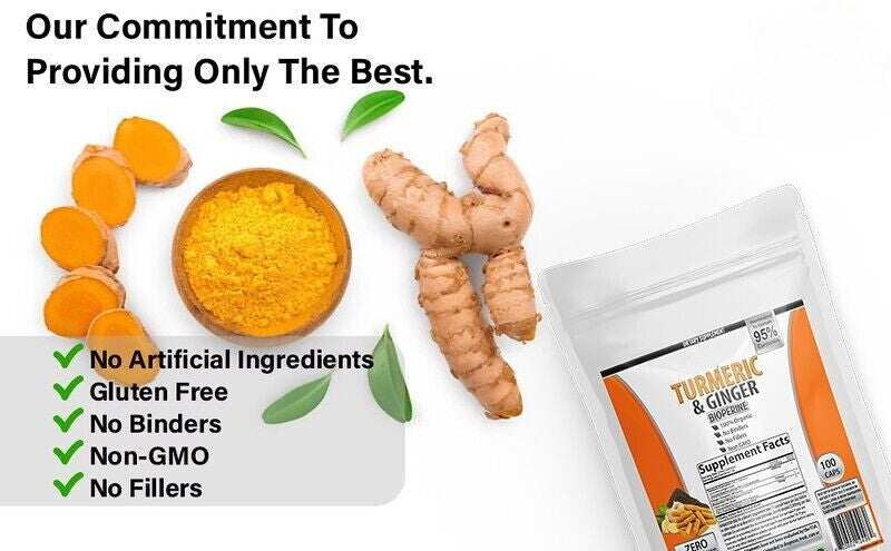 Turmeric Curcumin Curcuma Longa 100 Capsules 500mg 100% Organic
