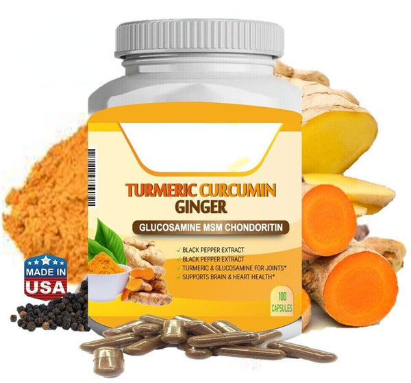 Turmeric Curcumin with Ginger and Bio pepper 2600mg Triple Strength 120 Capsules