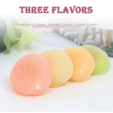 Japanese Daifuku Mochi Rice Cakes with Strawberry and Mango Sweet Dessert Snack