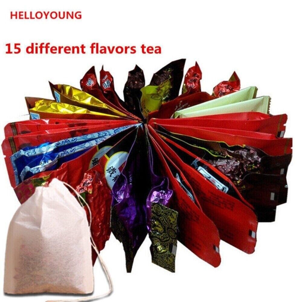 Milky Oolong, Dahongpao Black Tea  Tieguanyin Green Tea Set 15 Bags in Total