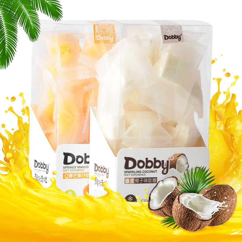 110g Q-Ball Chewy Fruit Gummies Dobby Mango Coconut Juice Soft Candy Secondary image