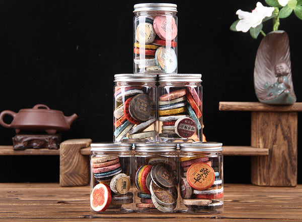 Yunnan Glutinous Rice Fragrant Raw and ripe Pu-erh Tea -Small Tea Cake13pcs/can