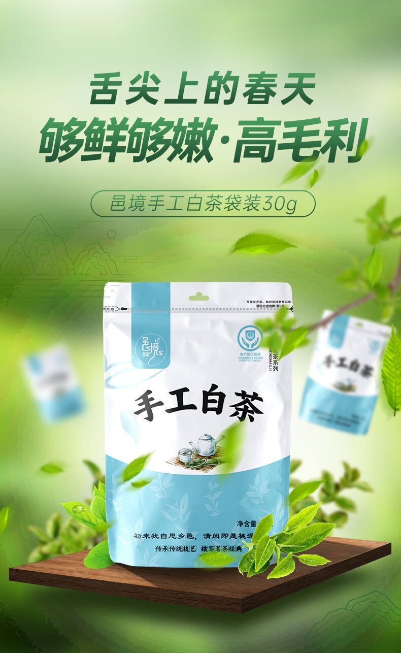 Handmade White Tea 30G Yijing Brand Zhejiang New Tea Bud Fragrance Mellow Tea