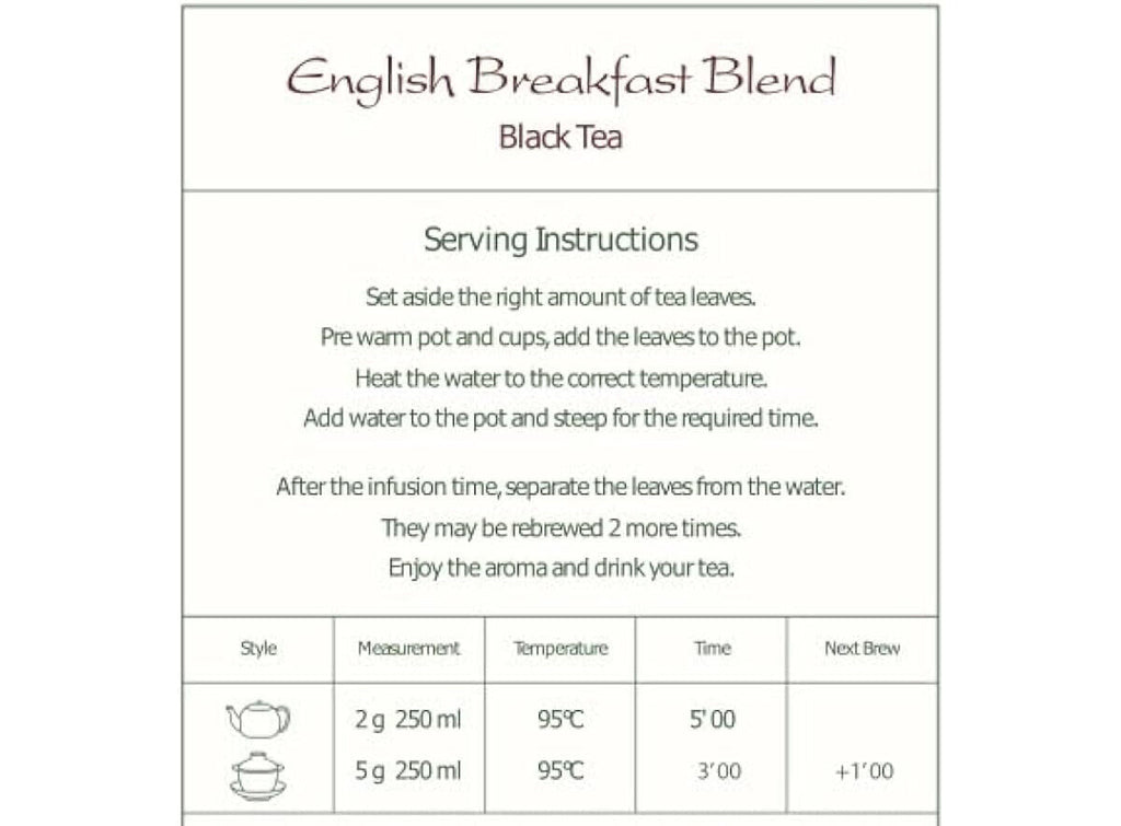 English Breakfast Loose Black Tea - Great with milk or without