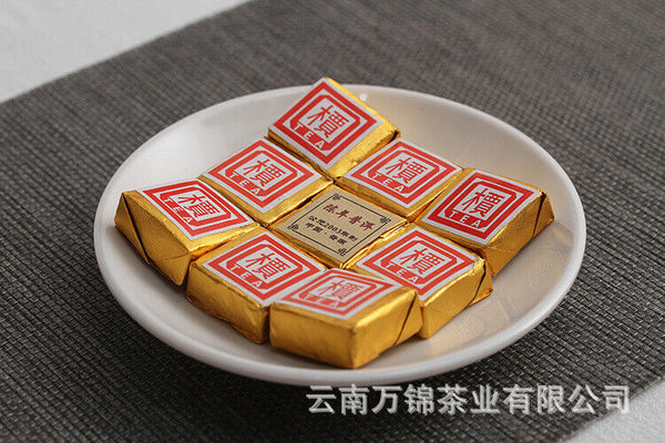 Small Gold Tea Brick 500g Mini Tuo Tea Small Square Brick Aged Pu-erh Ripe Tea