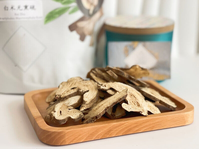 White Atractylodes Root Cut Slices Atractylodis Macrocephalae Bai Zhu 无熏硫白术 500g Main image