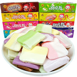 Delicious children's snacks, loose sweets, milk, and fruit candies