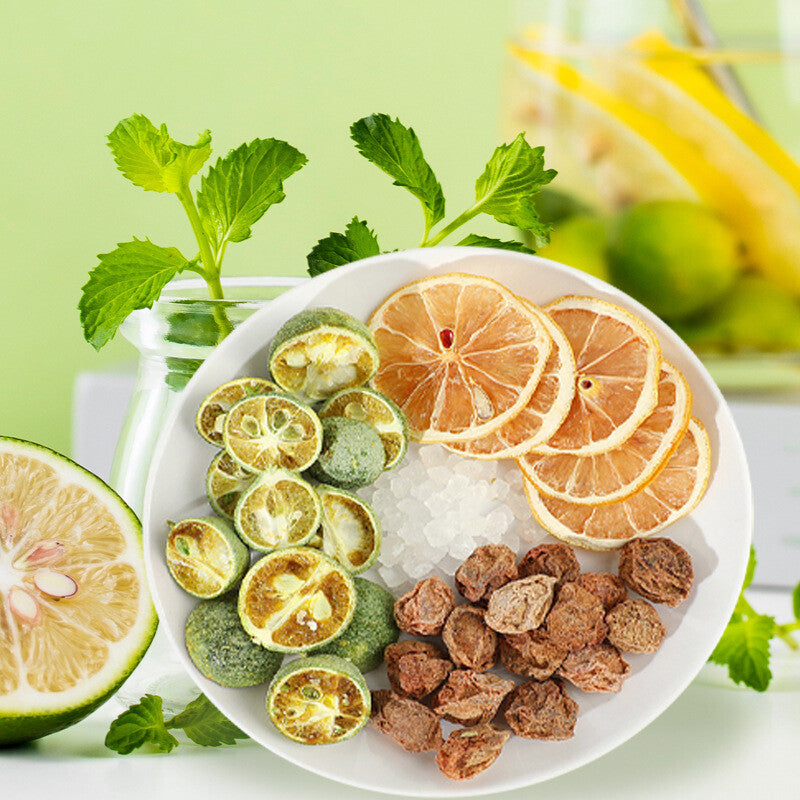 Hot! summer cold brewed fruit tea, dried green orange juice, lemon tea