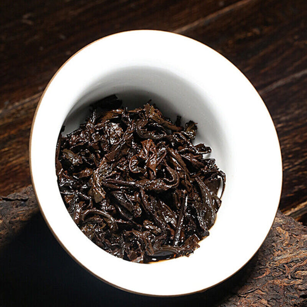 TeaYunnan Natural Cooked Pu-erh Black Tea 1000g Chinese Aged Pu-Erh Tea Gold Brick