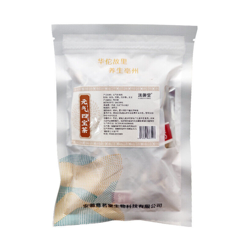 Vitality Four Treasures Tea Astragalus Codonopsis Ginseng Lingzhi Pyramid Bags