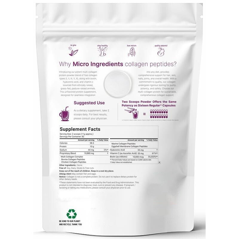 Multi Collagen Protein Powder-2 lb Hydrolyzed Peptides I,II,III,V,X Secondary image