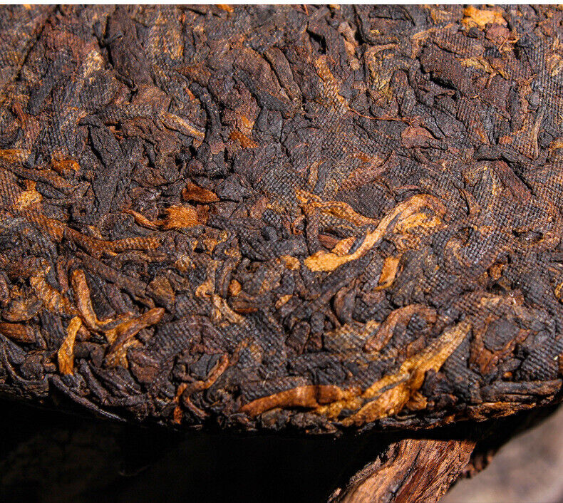 357g Yunnan Pu'er Ripe Tea Cake Menghai Ancient Golden Bud Ripe Tea Cake Ripe Pu