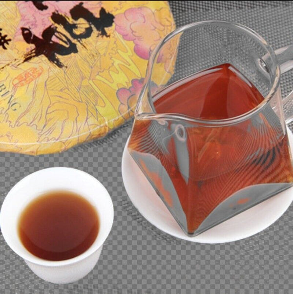Puerh Ripe Tea Golden Bud Banzhang Puerh Tea Cake Ancient Ripe Tea 357g/12.59oz