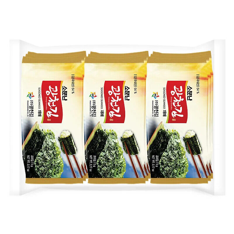Organic Seasoned Roasted Seaweed Snacks 5*18 PK Sea Salt. Seaweed Main image
