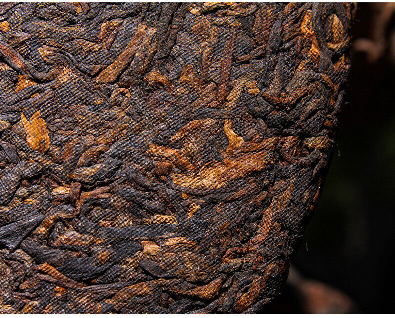 357g Yunnan Pu'er Ripe Tea Cake Menghai Ancient Golden Bud Ripe Tea Cake Ripe Pu