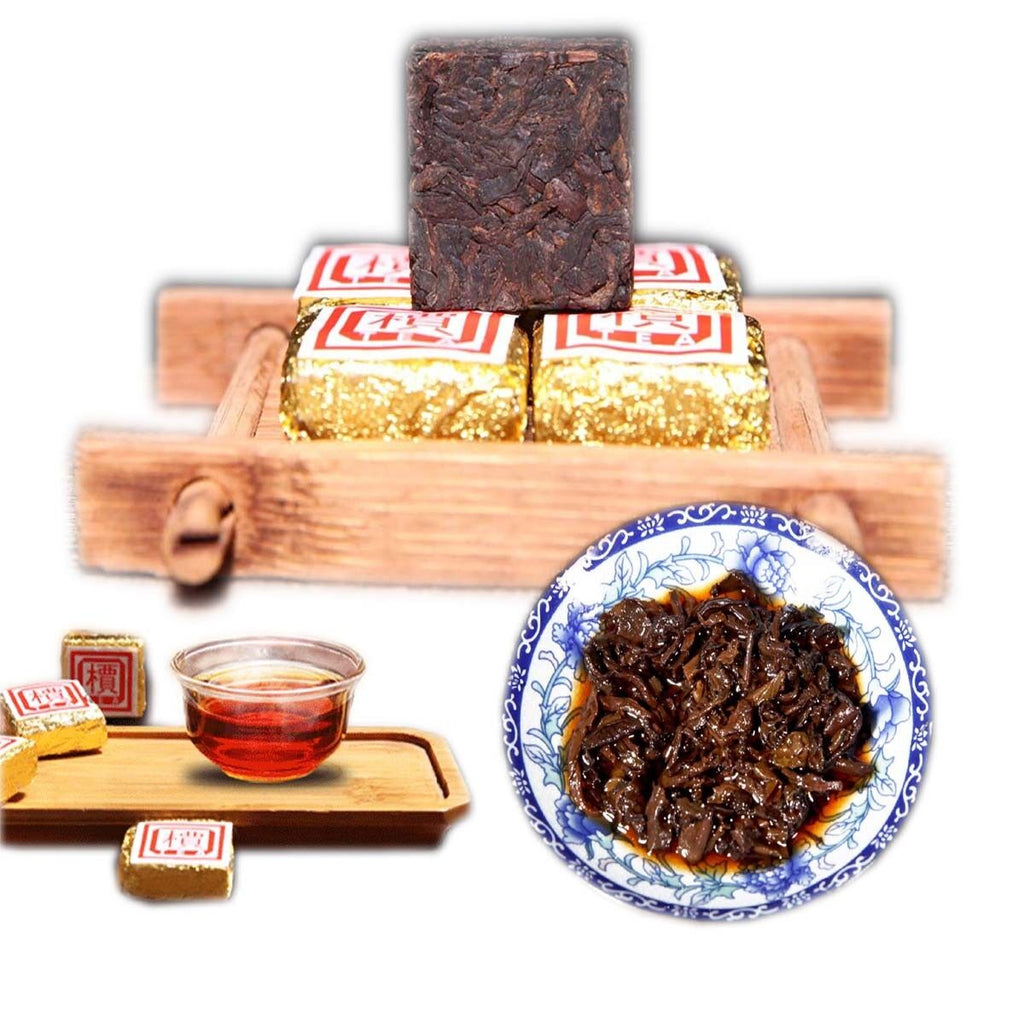 50g-500g Natural Yunnan Bulk Cooked Puerh Tea Bohai Square Mini Pu'er Brick Tea