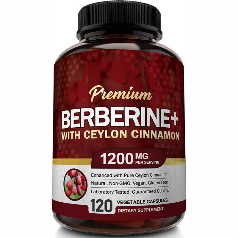 1200mg Berberine Capsules, Natural HCL Extract, Healthy Cholesterol Caps 60 Caps Main image